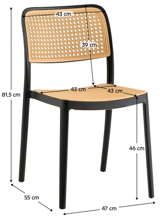 Scaun, stivuibil, negru   bej, RAVID TIP 1