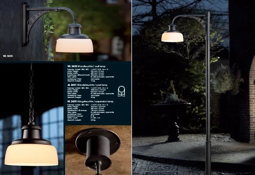 Lustra eleganta iluminat exterior din fier forjat, HL 2625