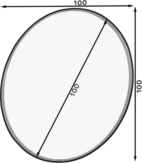 Oglindă Grace Round Mirror 100cm – Negru