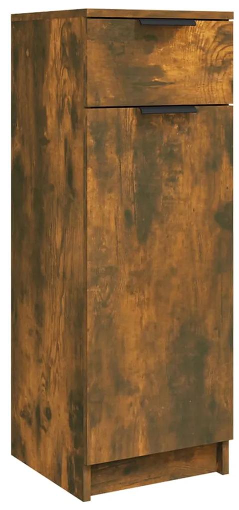 817057 vidaXL Dulap de baie, stejar fumuriu, 32x34x90 cm, lemn prelucrat