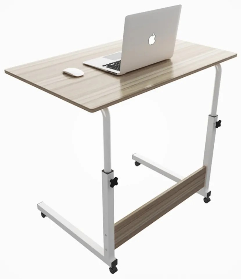 Birou mobil pentru laptop Culoare alb/maro, TABLET STL03WZ4