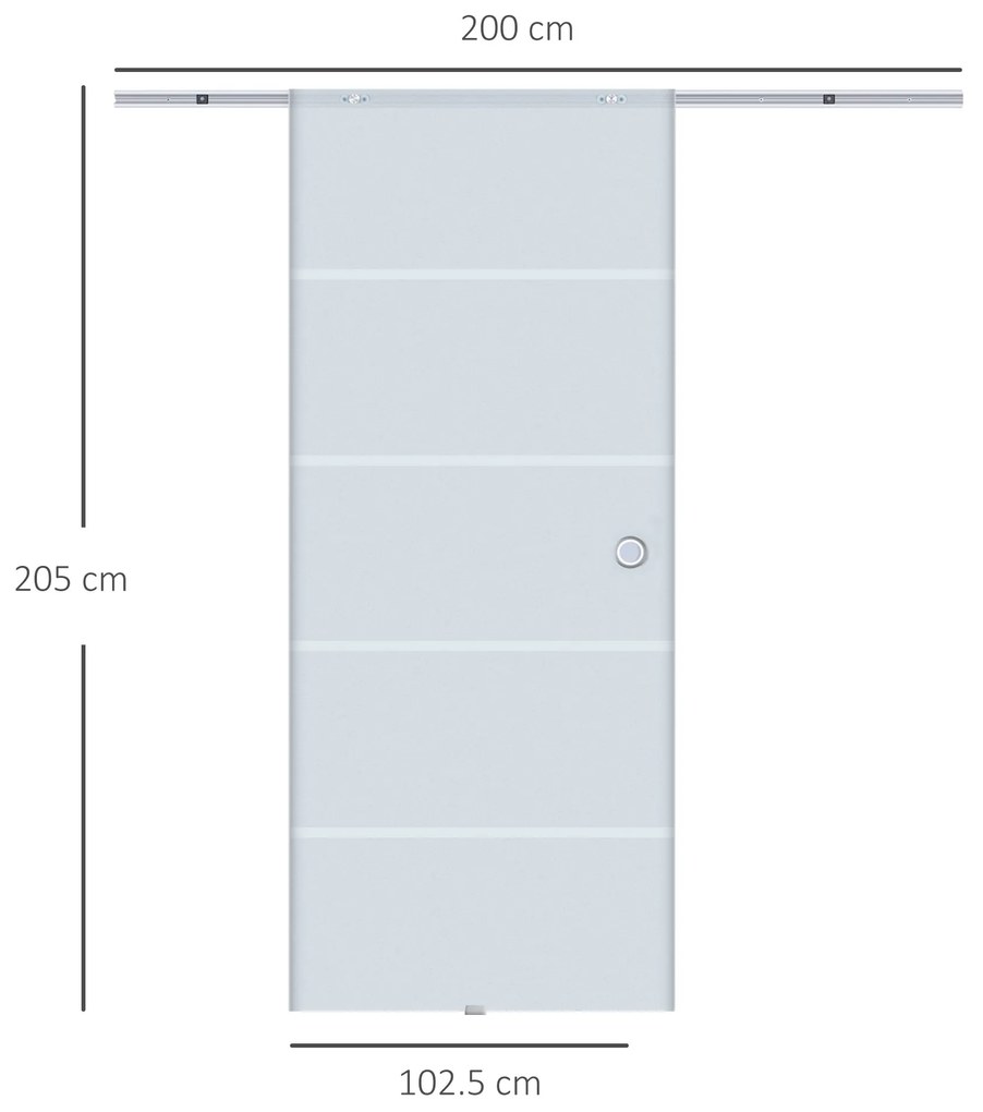 HOMCOM usa glisanta sticla cu sina,90x205x0.8 cm | AOSOM RO