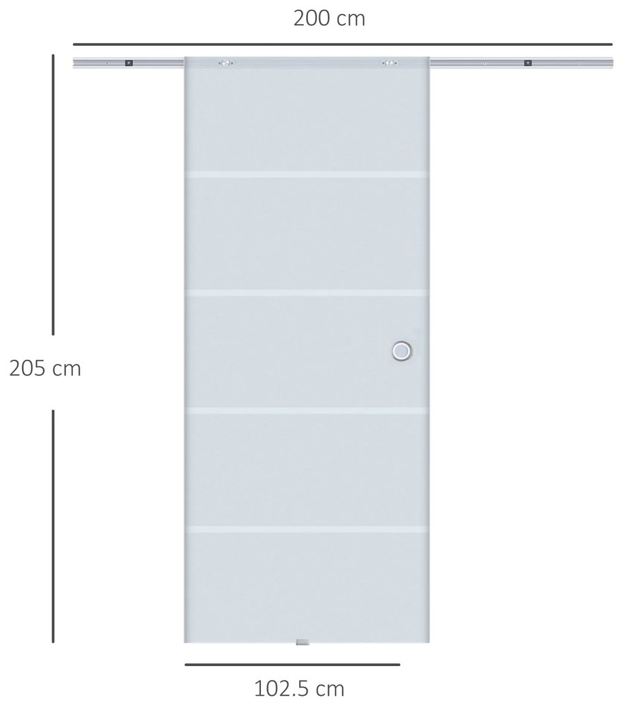 HOMCOM usa glisanta sticla cu sina,90x205x0.8 cm | Aosom Romania