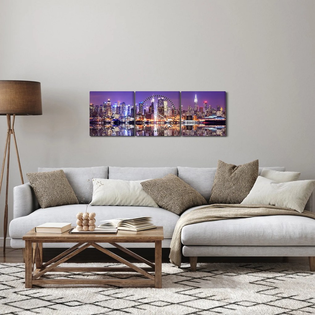 Tablou - Manhattan (cu ceas) (90x30 cm)