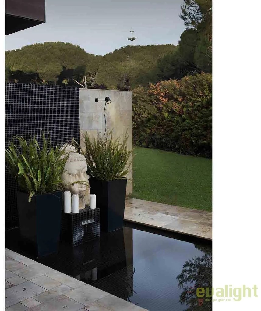 Aplica perete sau tarus exterior design modern decorativ FLOW negru 71546