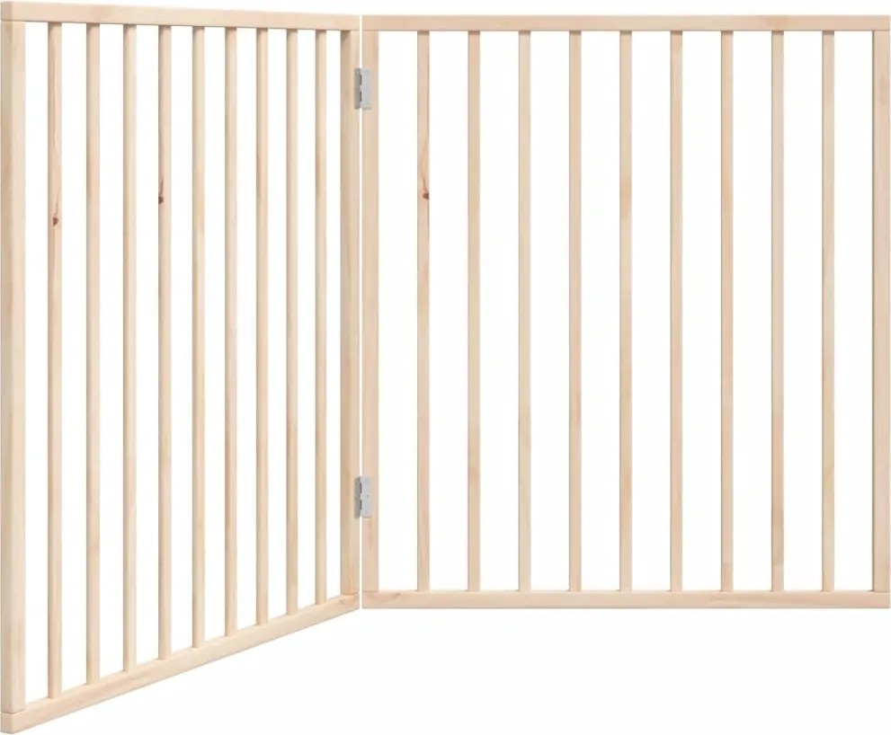 vidaXL Poartă de acces pentru câini pliabilă, 2 panouri, 160 cm, lemn de plop