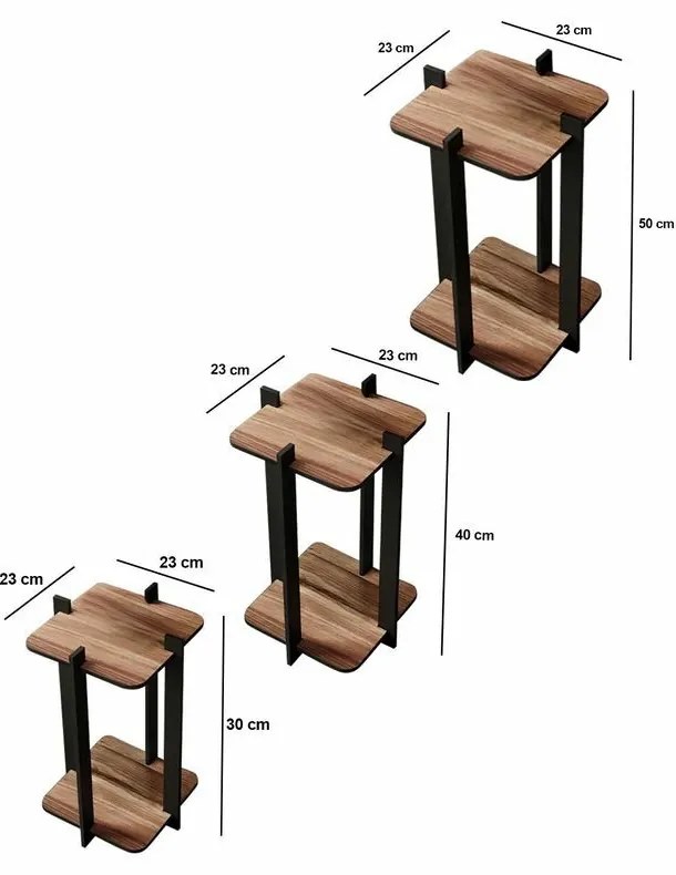Suport pentru flori Flower Desk Square - Nuc