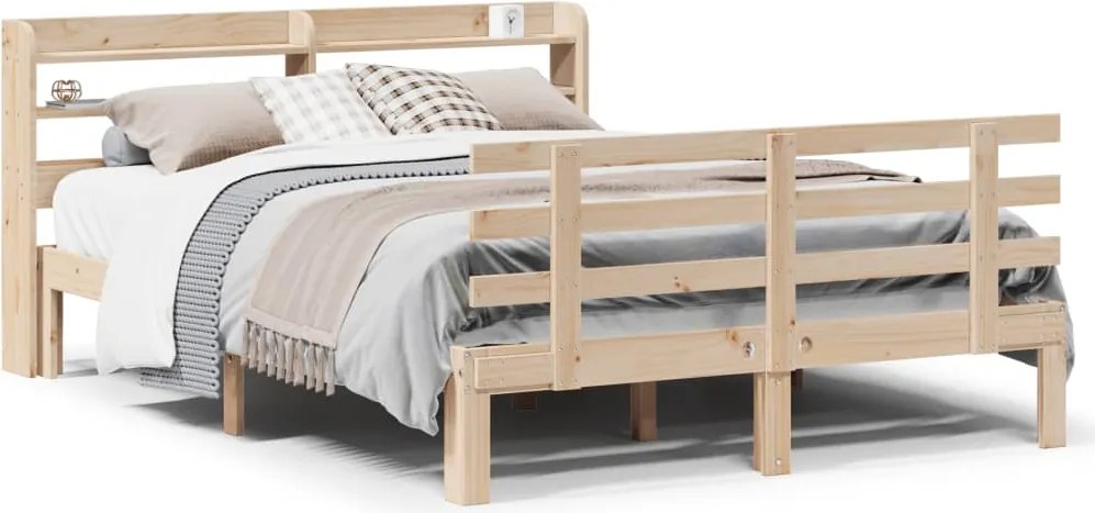 vidaXL Cadru de pat cu tăblie, 120x200 cm, lemn masiv de pin