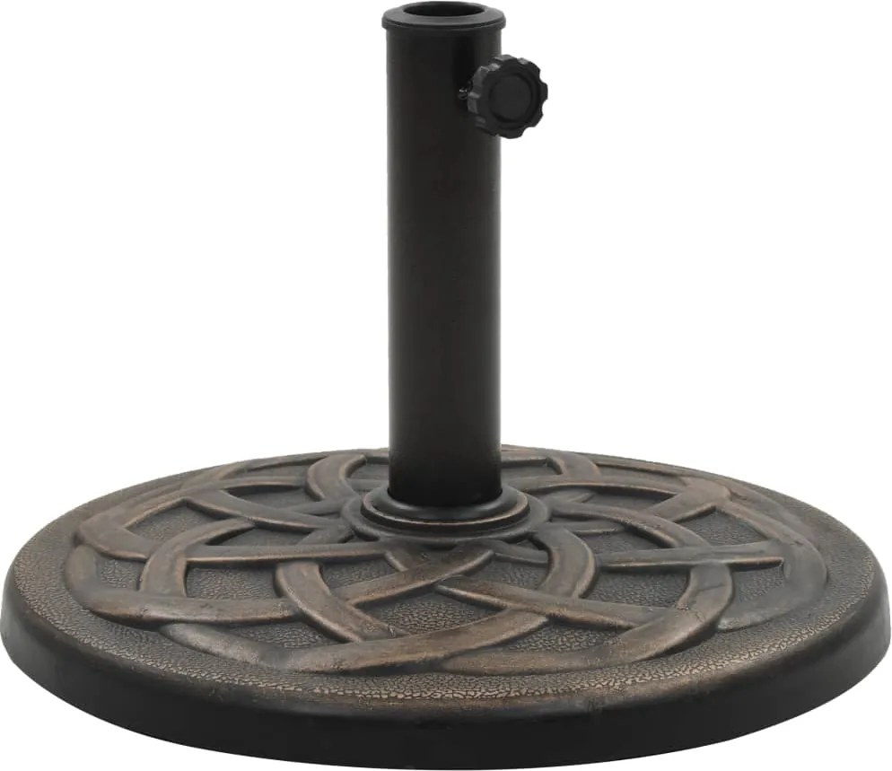vidaXL Suport umbrelă de soare, bronz, 19 kg, polirășină, rotund