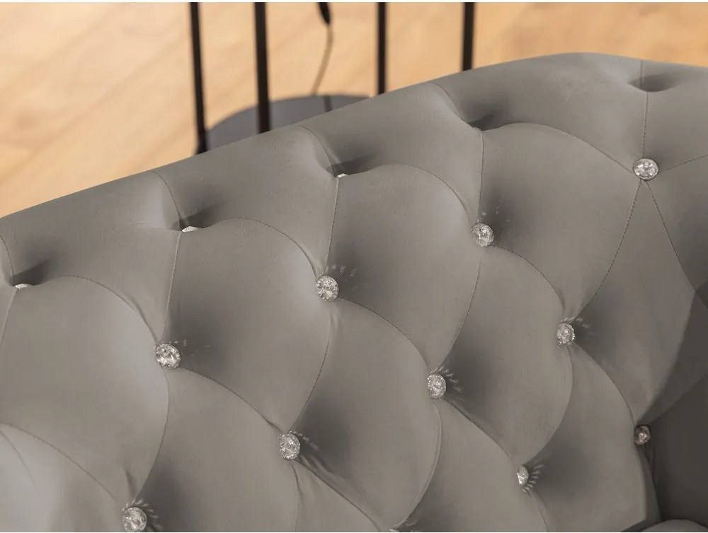 Colțar gri extensibil cu tapițerie din catifea (cu colț pe partea stângă/în formă de ”L”) York Blik – Ropez