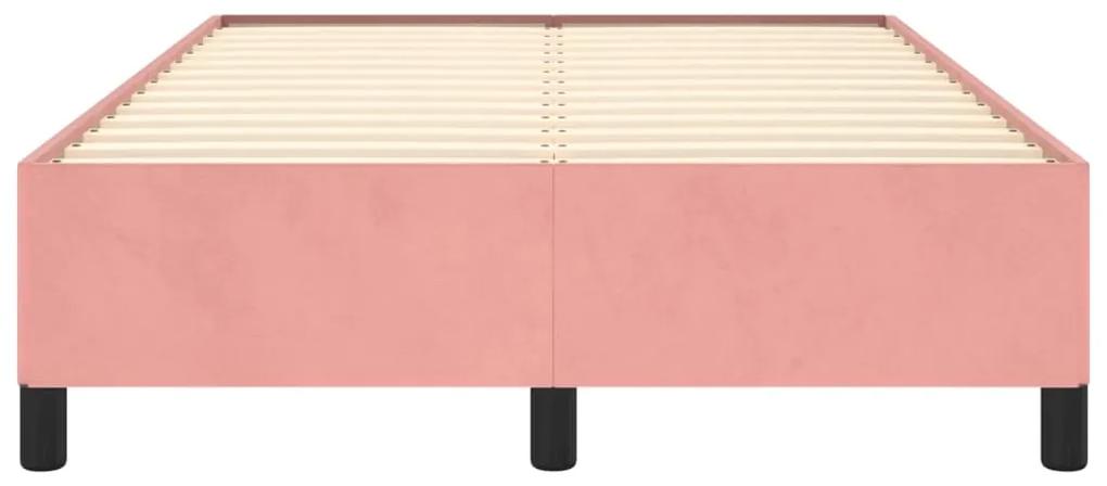 Cadru de pat, roz, 120x200 cm, catifea Roz, 35 cm, 120 x 200 cm