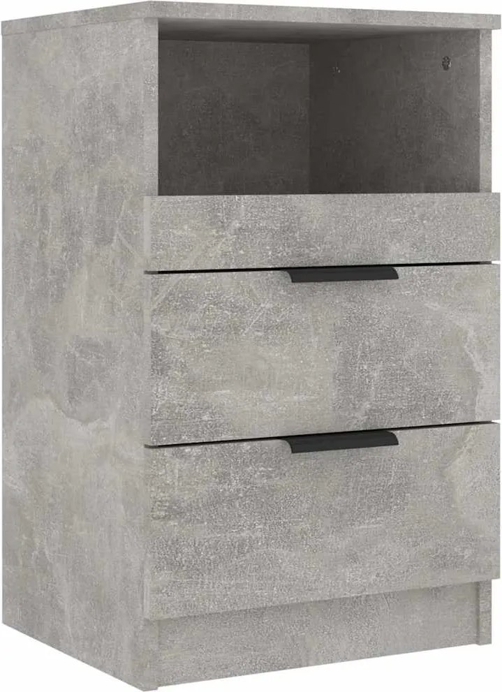 vidaXL Noptieră, gri beton, lemn prelucrat