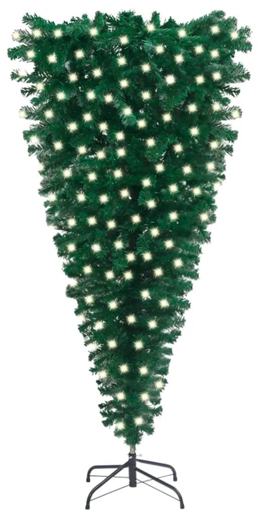 Pom de Craciun artificial inversat LED-uri verde 240 cm 1, 240 x 120 cm