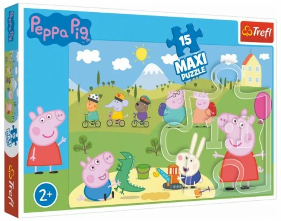 Puzzle Peppa Porc / porcusorul Peppa Zi fericita 60x40cm 15 piese de puzzle într-o cutie 40x26x4,5cm 2