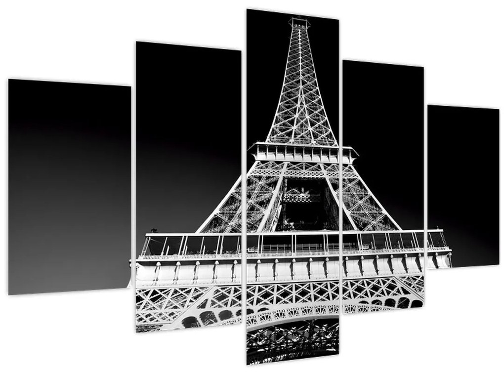 Tablou - Turnul Eiffel, alb-negru (150x105 cm)