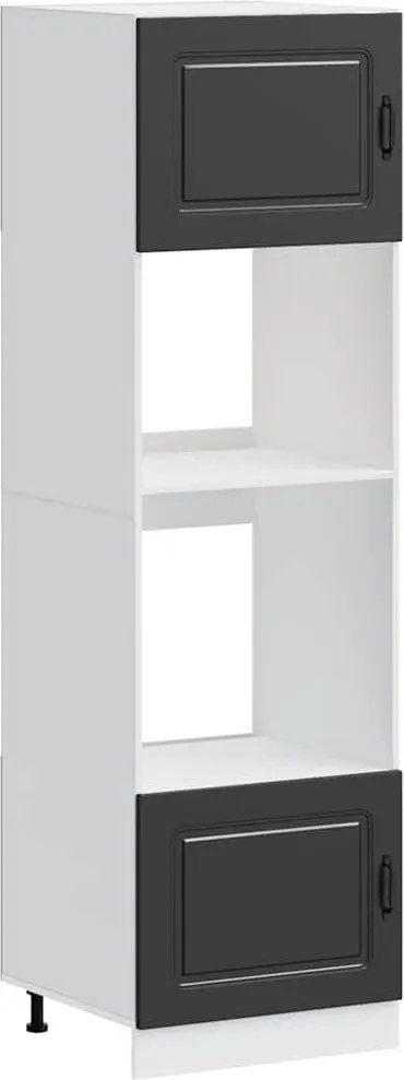 vidaXL Dulapuri pentru cuptor 2 buc Kalmar negru lemn prelucrat