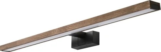 Brilagi - Iluminare pentru oglindă de baie LED WOODY MIRROR 3 în 1 LED/15W/230V IP44 negru/stejar/nucă