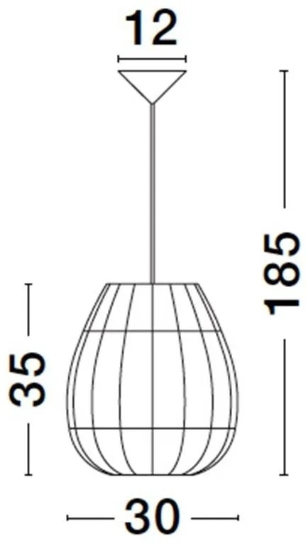Lustra / Pendul modern design natural ratan MARLO D-30cm