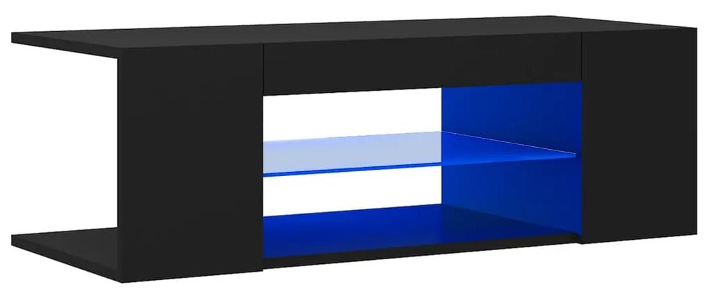 Comoda TV cu lumini LED, negru, 90x39x30 cm 1, Negru