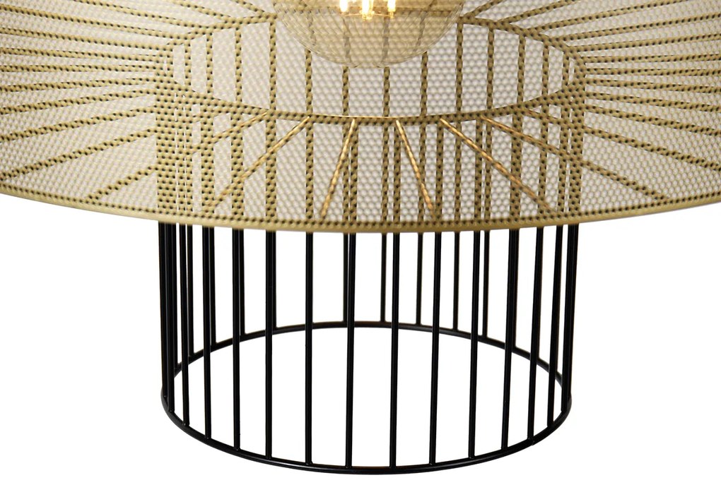 Lampă suspendată inteligentă aurie cu negru 50 cm inclusiv Wifi G95 - Tess