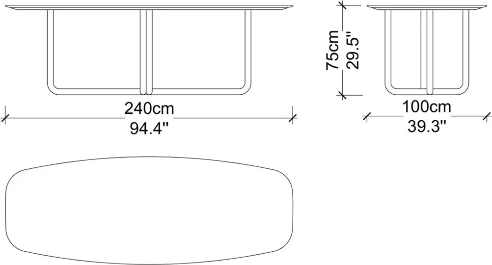 Masă lemn masiv de dining Giallo Personalizabilă - 300 cm