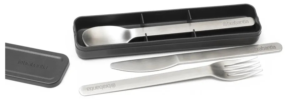 Set de tacâmuri de călătorie argintiu din oțel inoxidabil 3 buc. Make & Take – Brabantia