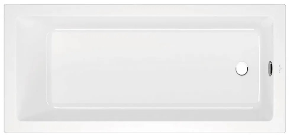 Cada dreptunghiulara VilleroyBoch Targa Plus Solo alb alpin 170x75 cm 1700x750 mm
