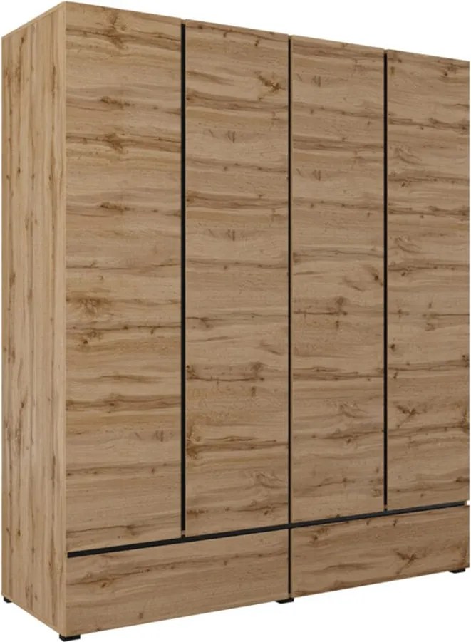 Dulap lemn masiv Orion, 180 × 210 × 60 cm - Stejar deschis
