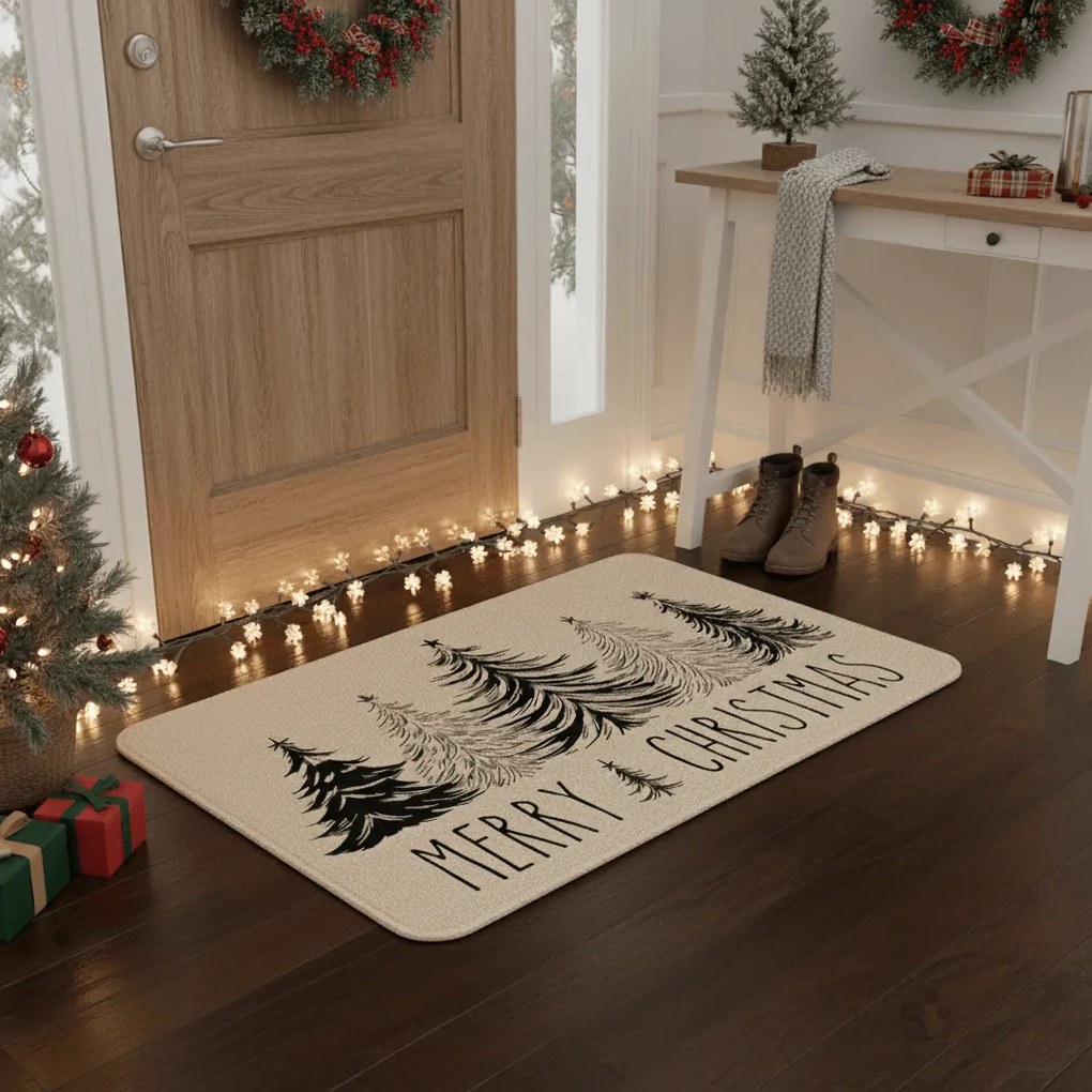 Pres pentru Craciun BLACK FOREST 60x90 cm, bej