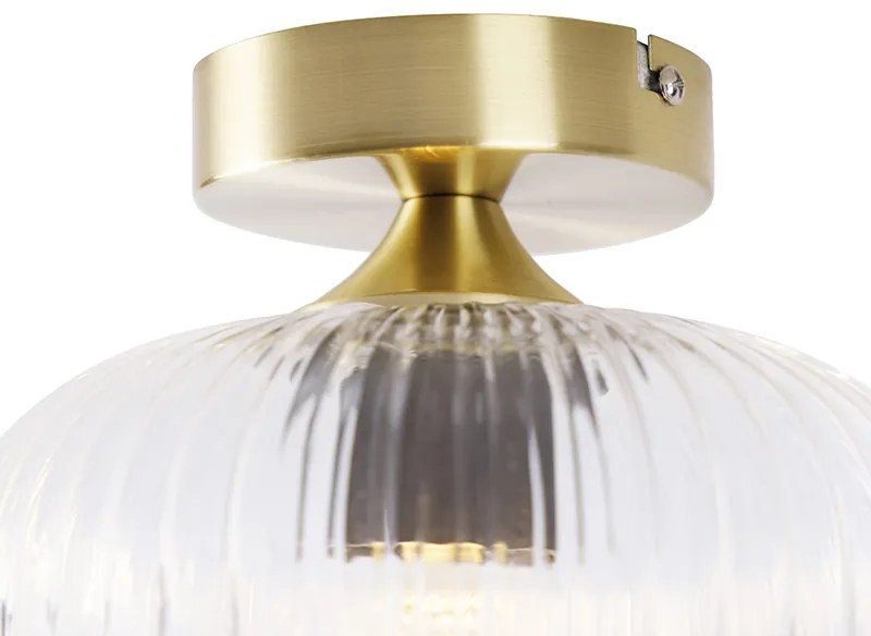 Plafonieră Art Deco alamă cu sticlă transparentă - Karel