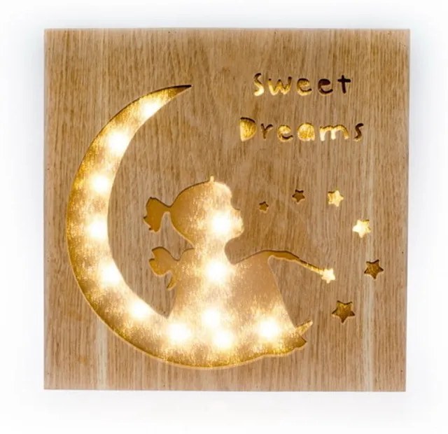 Decorațiune luminoasă din lemn Dakls Sweet Dreams