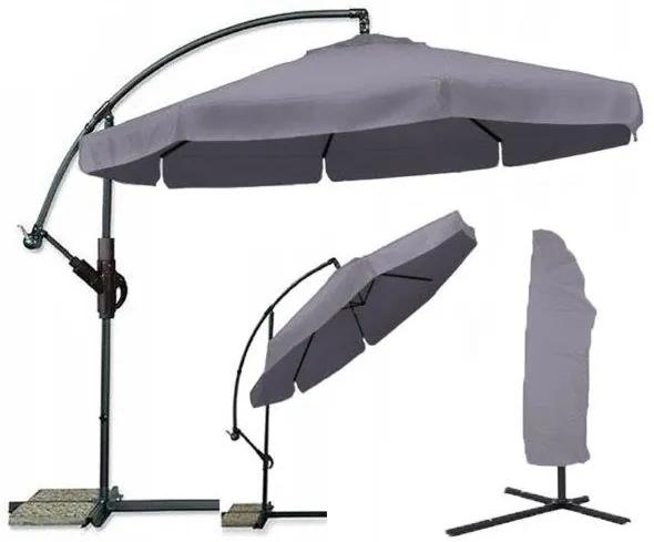Umbrela de soare pliabila pentru gradina LEVI 300 cm, gri