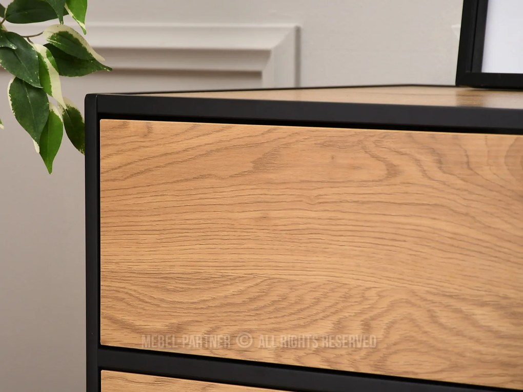 Comodă Soren Kom (stejar + negru). Promo -17%. 1110774