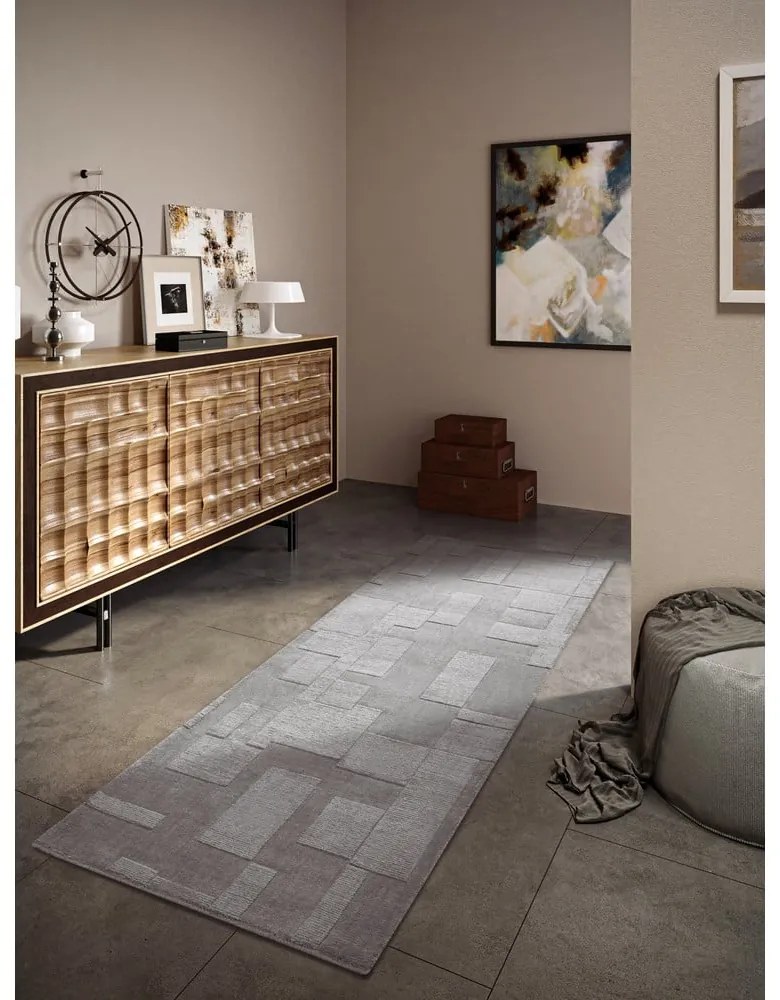Covor tip traversă gri țesut manual din lână 80x250 cm Wilhelmine – Villeroy&amp;Boch