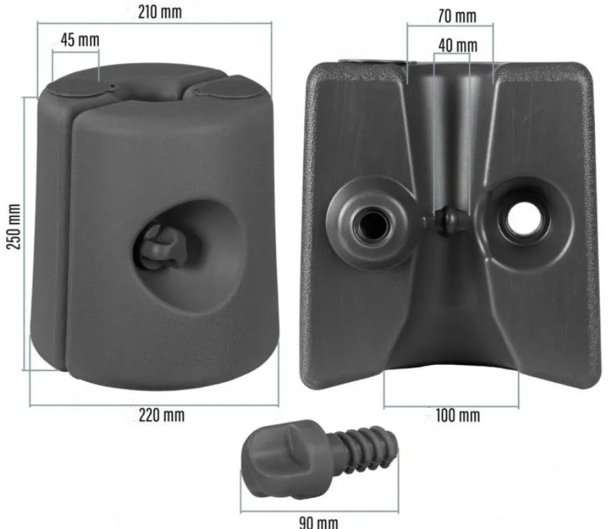 Set de 4 greutăți INSTENT pentru corturi de grădină - negru