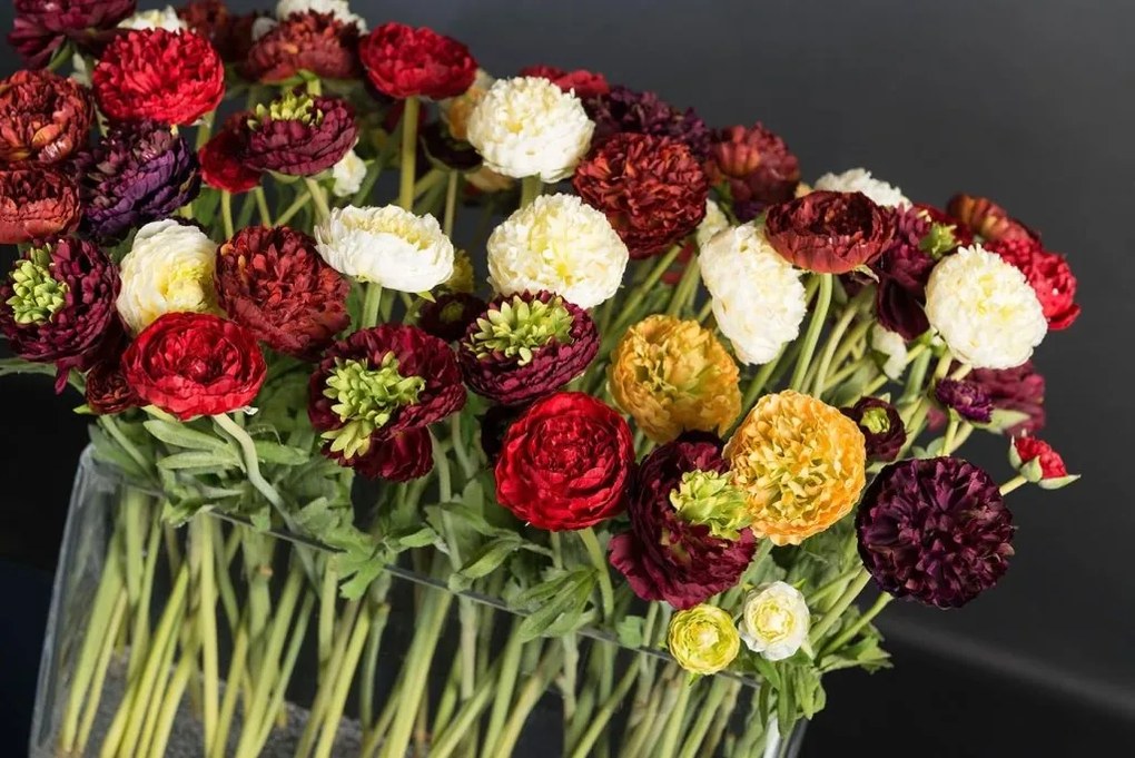 Aranjament floral elegant, decor pentru interioare de LUX, bujori multicolori LUGANO 1141844.01