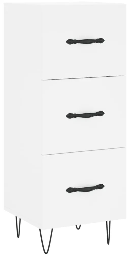 vidaXL Servantă, alb, 34,5x34x90 cm, lemn compozit