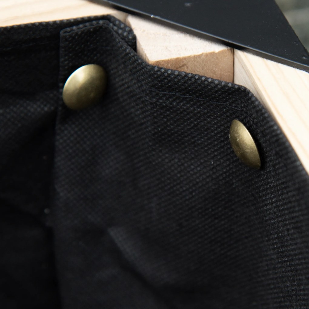 Outsunny Pat înalt de grădină, cutie pentru flori, ghiveci, pat pentru plante aromatice cu material nețesut, lemn masiv, oțel, Lemn natural+Negru 120 x 60 x 74 cm | Aosom Romania