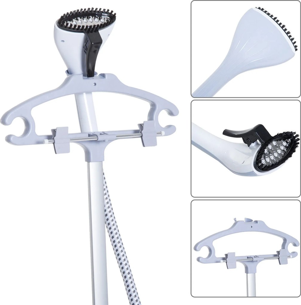 HomCom Fier de Calcat cu Vapor Vertical Profesional cu Rezervor 1.8L 1800W