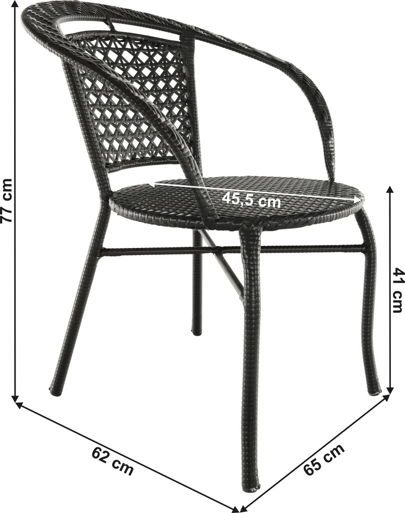 Set ratan de grădină 1+2, maro, LASAN