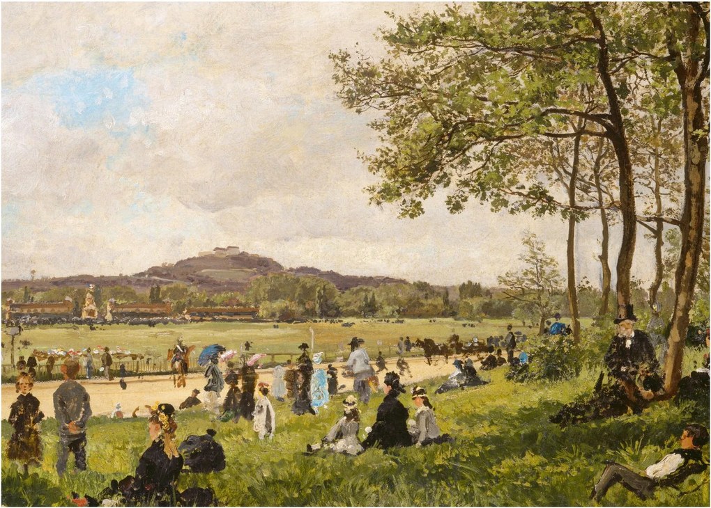 Tablou - French 19th Century, Race Course at Longchamps, reproducere (70x50 cm)