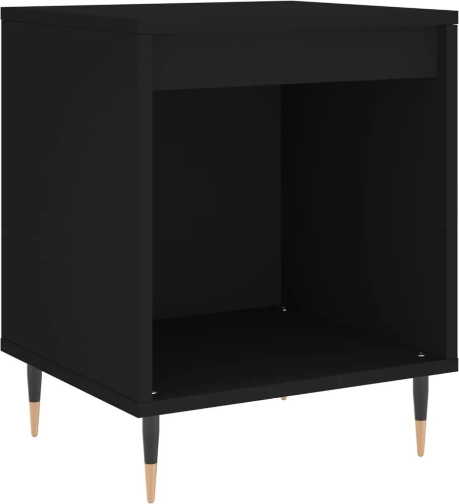 vidaXL Noptieră, negru, 40x35x50 cm, lemn prelucrat