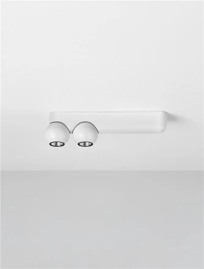Plafoniera cu 2 Spoturi LED stil minimalist 2700K NOTIC alb