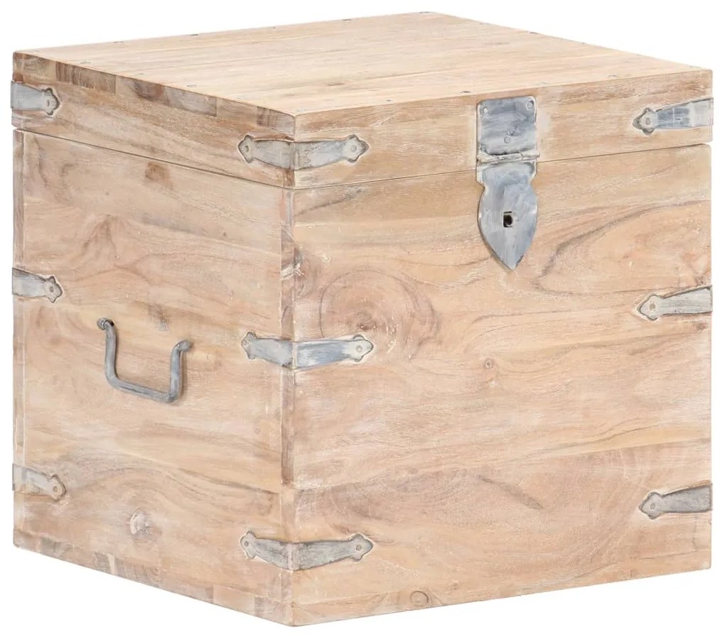 Cufar, 40x40x40 cm, lemn masiv de acacia 1, Maro deschis, 40 x 40 x 40 cm