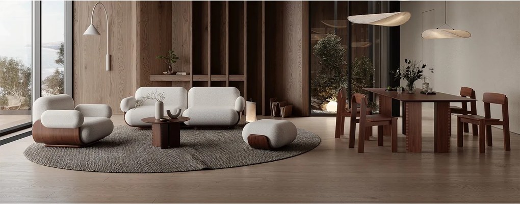 Canapea lemn masiv Cannoli, 218 × 96 × 72 cm