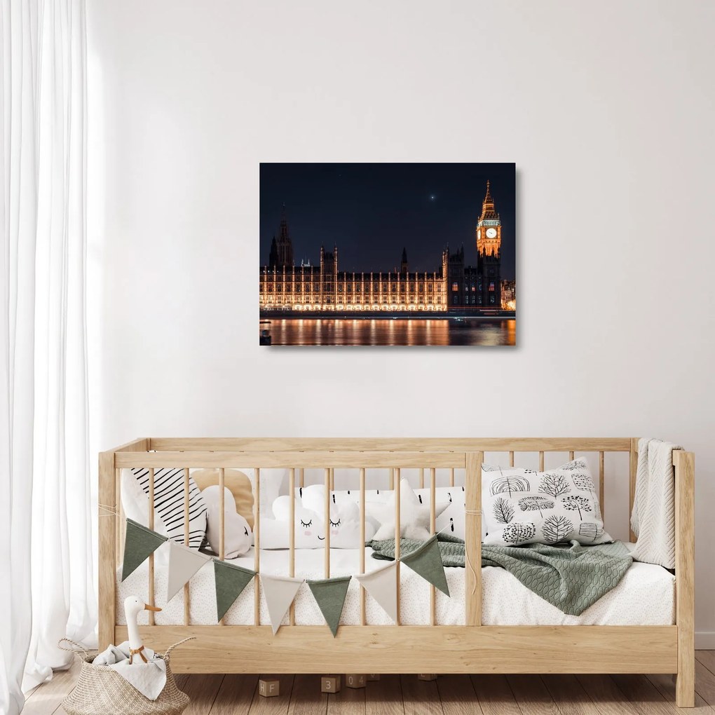 Tablou pe sticlă cu Big Ben din Londra (70x50 cm)