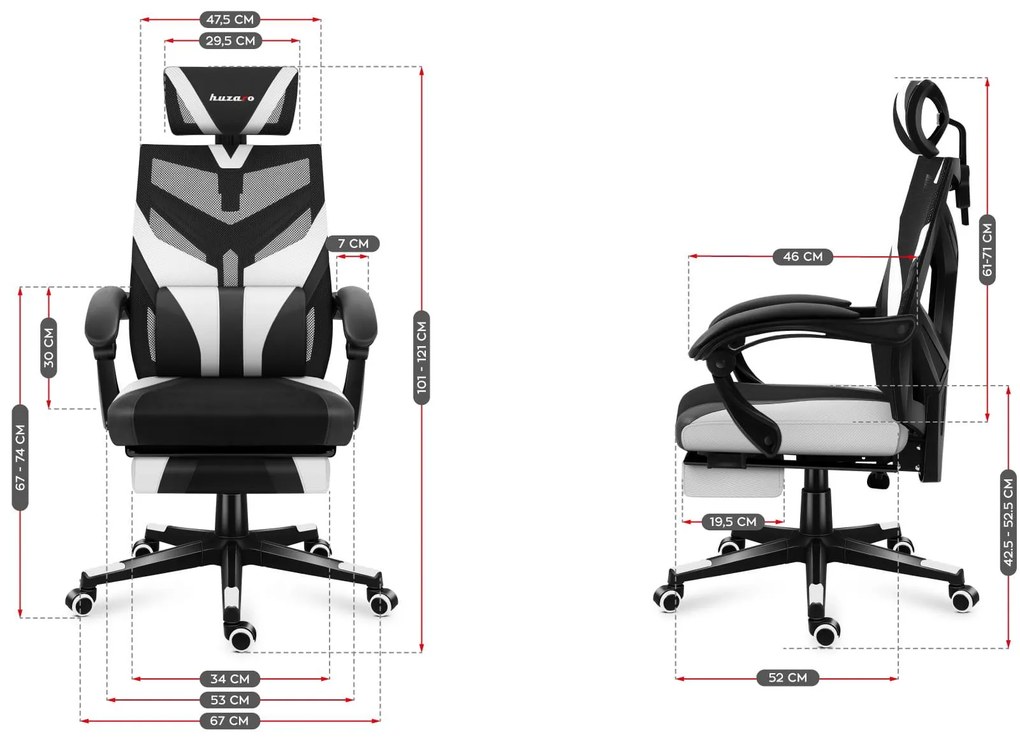 Fotoliu gaming Cruiser 5 (negru + alb). 1087453