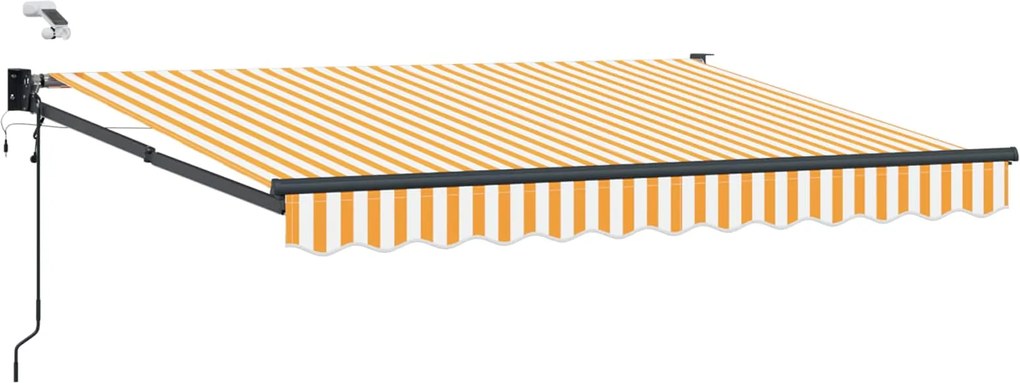 vidaXL Cort electric retractabil Galben și alb 3,5 x 2 m