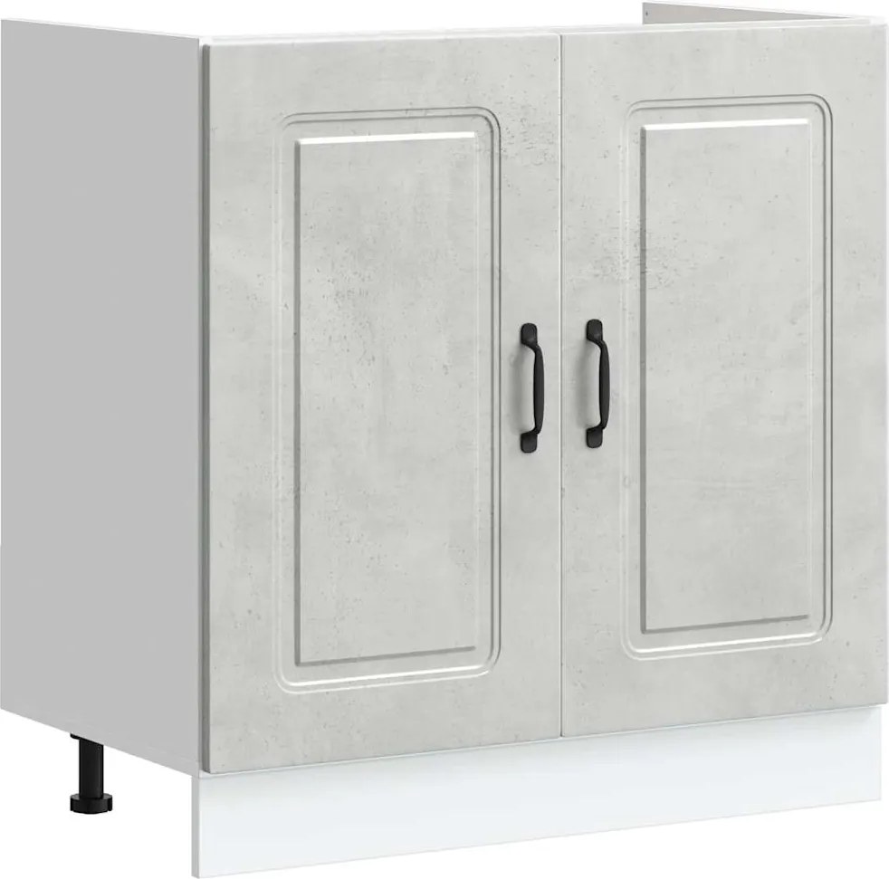 vidaXL Dulap de bază pentru chiuvetă „Kalmar” Beton Gri Lemn prelucrat