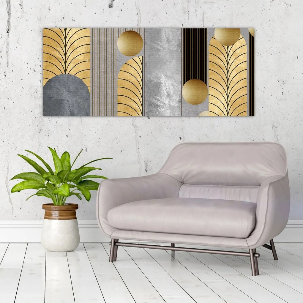 Tablou - Decorațiuni de aur (120x50 cm)